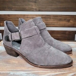 Vince Camuto Raina Bootie in Greystone Studded Suede Leather Ankle Boot Size 7.5